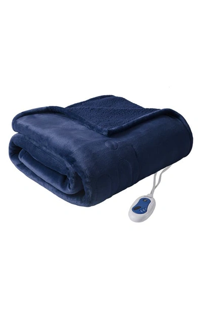 Beautyrest Heated Oversized Throw Blanket In Indigo