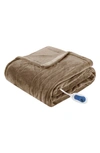 Beautyrest Heated Oversized Throw Blanket In Mink