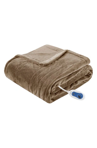 Beautyrest Heated Oversized Throw Blanket In Mink