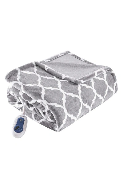 Beautyrest Heated Oversized Throw Blanket In Grey