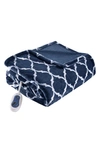 Beautyrest Heated Oversized Throw Blanket In Indigo
