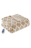 Beautyrest Heated Oversized Throw Blanket In Tan