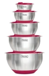 Viking Stainless Steel Bowls & Lids In Red