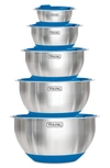 Viking 10-piece Stainless Steel Mixing Bowl Set With Lids In Blue