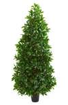 Nearly Natural Bay Leaf Cone Topiary 5ft. Artificial Plant In Green