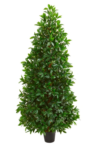 Nearly Natural Bay Leaf Cone Topiary 5ft. Artificial Plant In Green