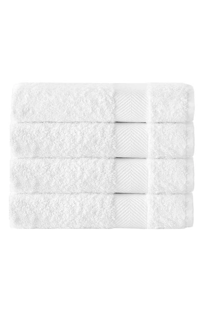 Enchante Home 4 Piece Kansas Turkish Cotton Towel Set In White