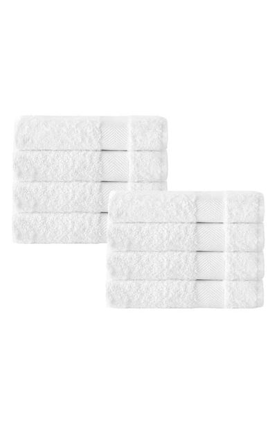 Enchante Home 8 Piece Kansas Turkish Cotton Towel Set In White