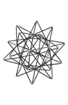 UMA BLACK METAL GEOMETRIC SCULPTURE WITH GOLD ACCENTS