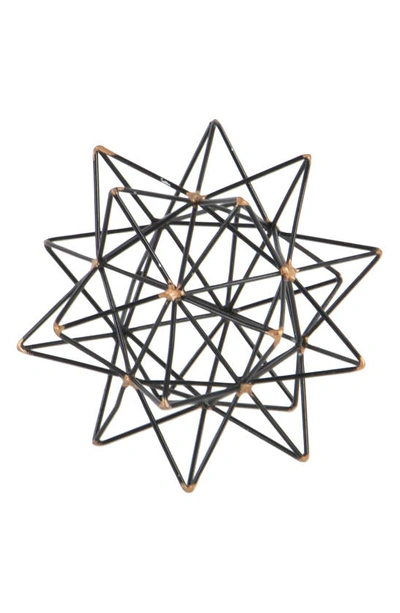 Uma Black Metal Geometric Sculpture With Gold Accents