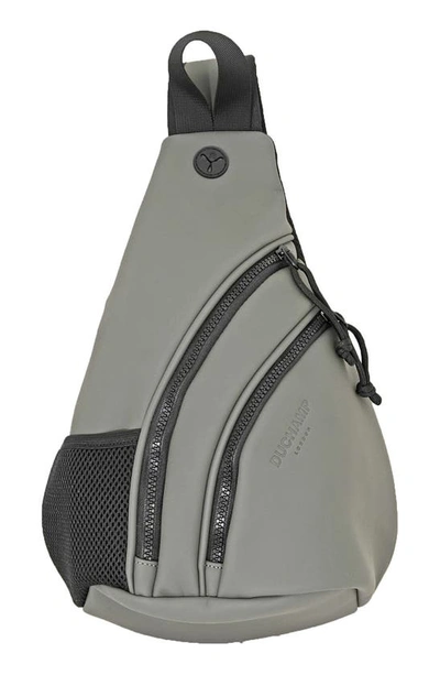 Duchamp Rubberized Sling Bag In Charcoal