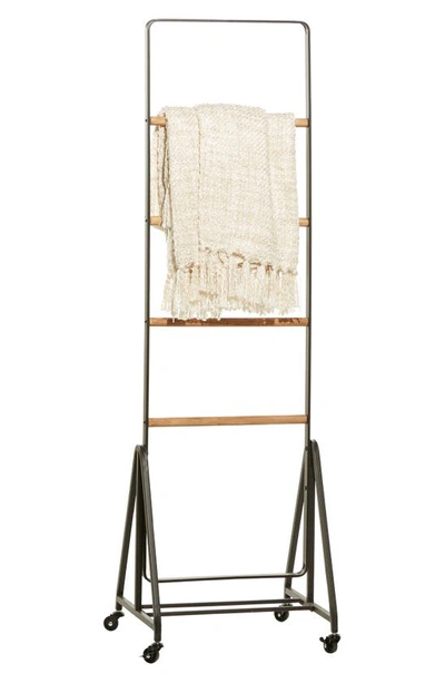 Ginger Birch Studio Rolling Ladder Rack In Black