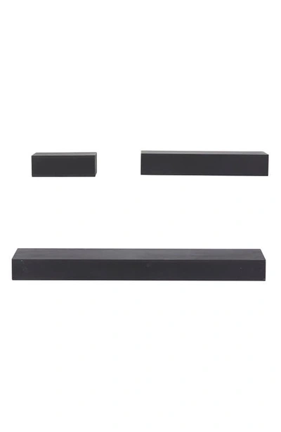 Willow Row Wooden Wall Shelves In Black