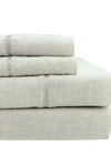 Melange Linen Ladder Hem Sheet 4-piece Set In Natural