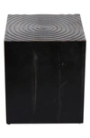 Ginger Birch Studio Black Wood Intricately Carved Accent Table In Black