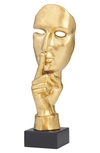 Vivian Lune Home Gold Porcelain Face Statue In Gold
