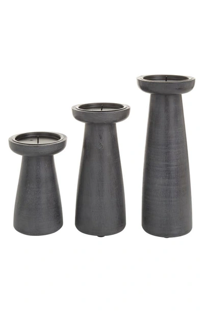 Cosmo By Cosmopolitan Black Wooden Candle Holder Set