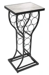 Sorbus Metal & Marble Wine Holder Side Table