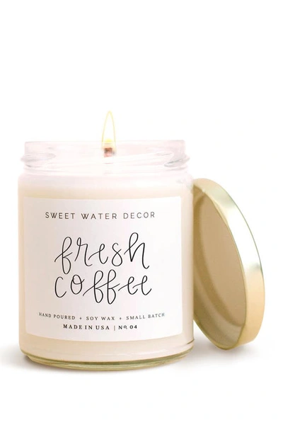 Sweet Water Decor Fresh Coffee 9 Oz. Soy Candle In White