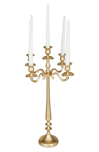 Vivian Lune Home Aluminum Traditional Candle Holder In Gold