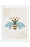Deny Designs Avenie Bee And Honey Comb Art Poster In Multi