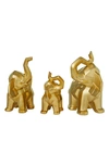 Cosmo By Cosmopolitan 3 Piece Elephant Sculpture Set In Gold