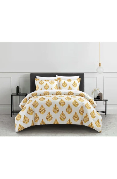Chic Amelia Floral Medallion 7-piece Bedding Set In Yellow