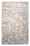 Luxe Hudson Faux Fur Rectangular Rug In Gradient Chocolate