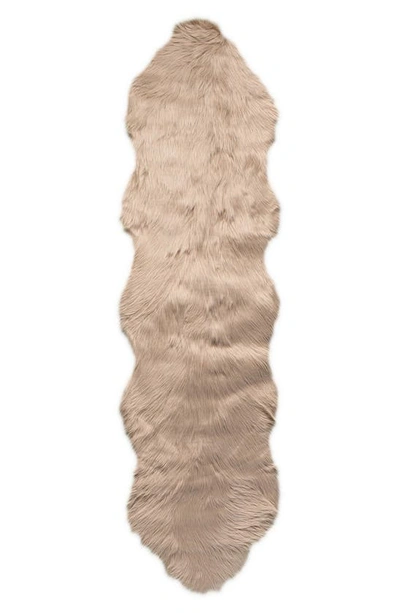 Luxe Gordon Faux Shearling Rug In Taupe