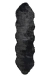 Luxe Gordon Faux Shearling Rug In Black