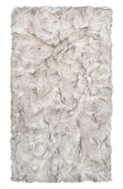 Luxe Hudson Faux Fur Rectangular Rug In Gray