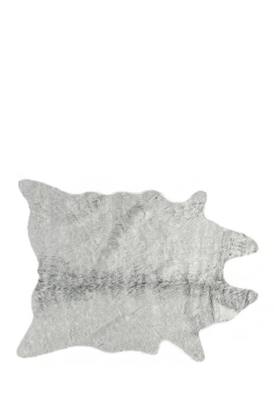 Luxe Grey Faux Cowhide Rug