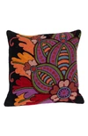 Parkland Collection Hand-embroidered Siacca Accent Pillow In Black