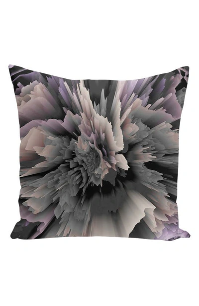 Curioos Marble Glitchy Flower Accent Pillow In Gray