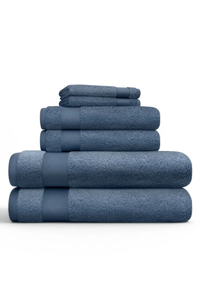 Homespun Ultrasoft Cotton Towel Set In Navy