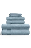 Homespun Ultrasoft Cotton Towel Set In Light Blue