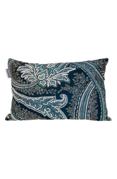 Parkland Collection Lilia Bead-embellished Accent Pillow In Dark Blue Multicolor