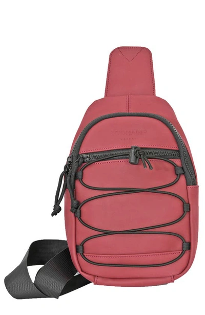 Duchamp Rubberized Sling Bag In Burgundy