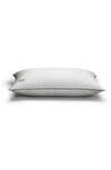 Pg Goods White Down Stomach Sleeper Pillow In White With Navy/teal Cord