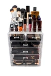 Sorbus Acrylic 6 Drawer & Top Organizer Cosmetics Makeup & Jewelry Storage Case Display Set In Clear