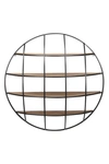 Ginger Birch Studio Light Brown Metal Industrial Wall Shelf