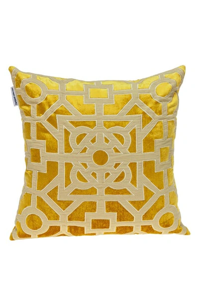 Parkland Collection Hazel Geometric Accent Pillow In Mustard Yellow