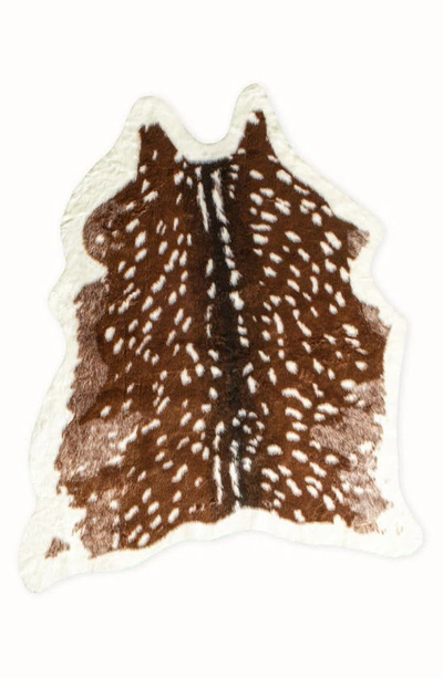 Luxe Faux Cowhide Rug In Sunray Brown/off-white Cow