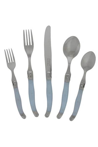 French Home 20 Piece Laguiole Ice Blue Flatware Set By
