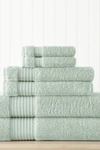 Modern Threads 6-piece Turkish Cotton Towel Set In Aqua