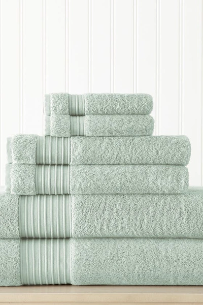 Modern Threads 6-piece Turkish Cotton Towel Set In Aqua
