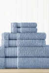 Modern Threads 6-piece Turkish Cotton Towel Set In Denim