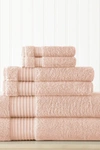 Modern Threads 6-piece Turkish Cotton Towel Set In Blush