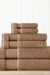 Modern Threads 6-piece Turkish Cotton Towel Set In Mocha