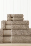 Modern Threads 6-piece Turkish Cotton Towel Set In Taupe